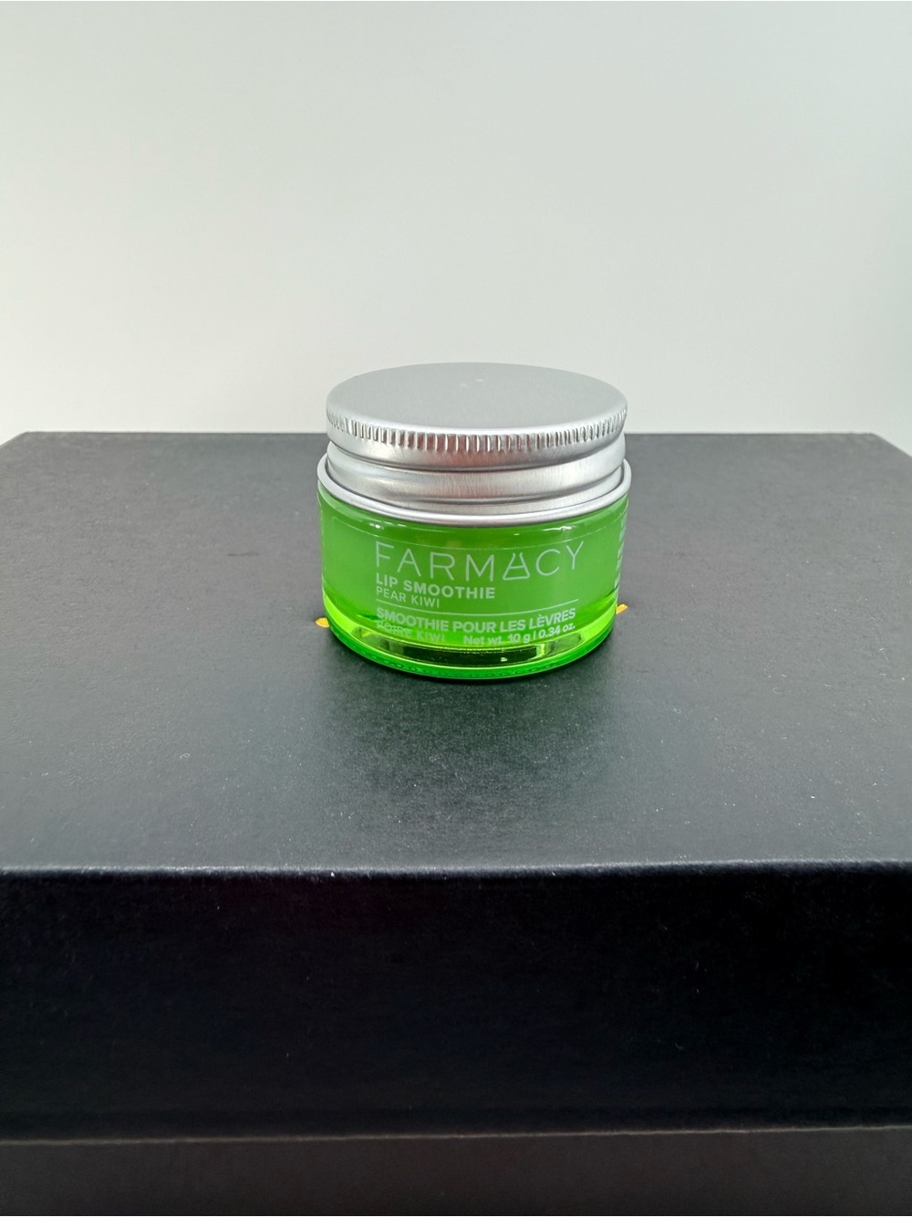 Farmacy Lip Smoothie Pear + Kiwi in Green and Silver